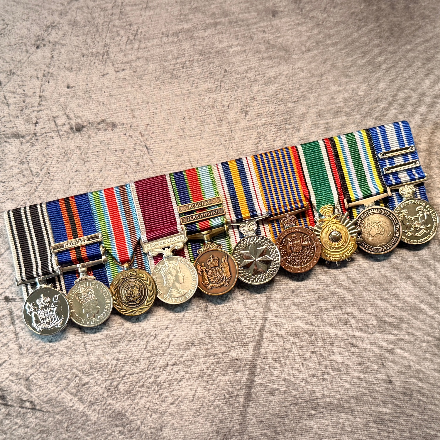 Miniature medal mounting front